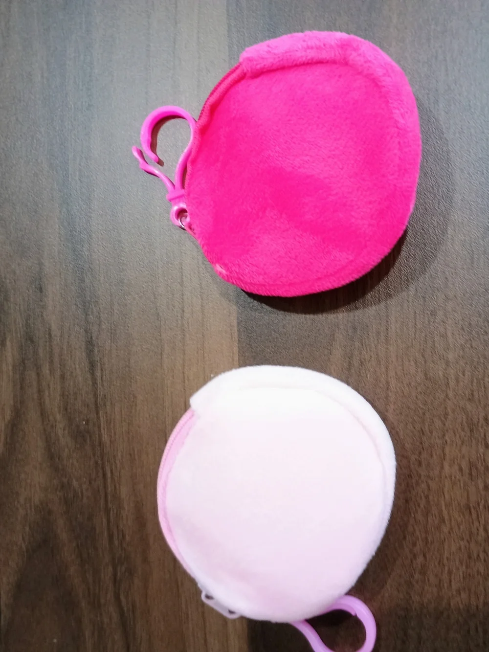 Plush Character Coin Pouches — Pink & Light Pink
